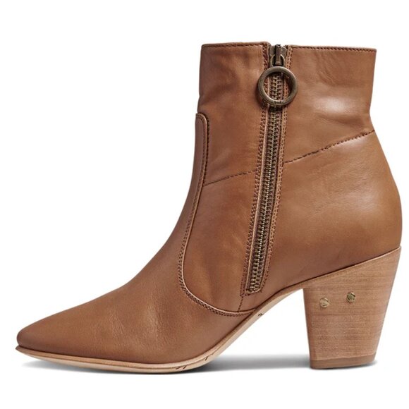 NEW BEEK Made In Mexico Leather Catbird Booties in Cognac for women 825 13m8 - Picture 7 of 8